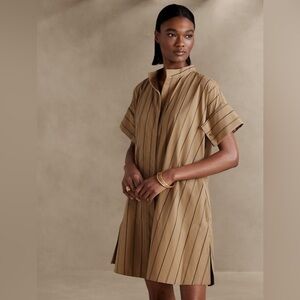 Banana Republic Tan Striped Dress